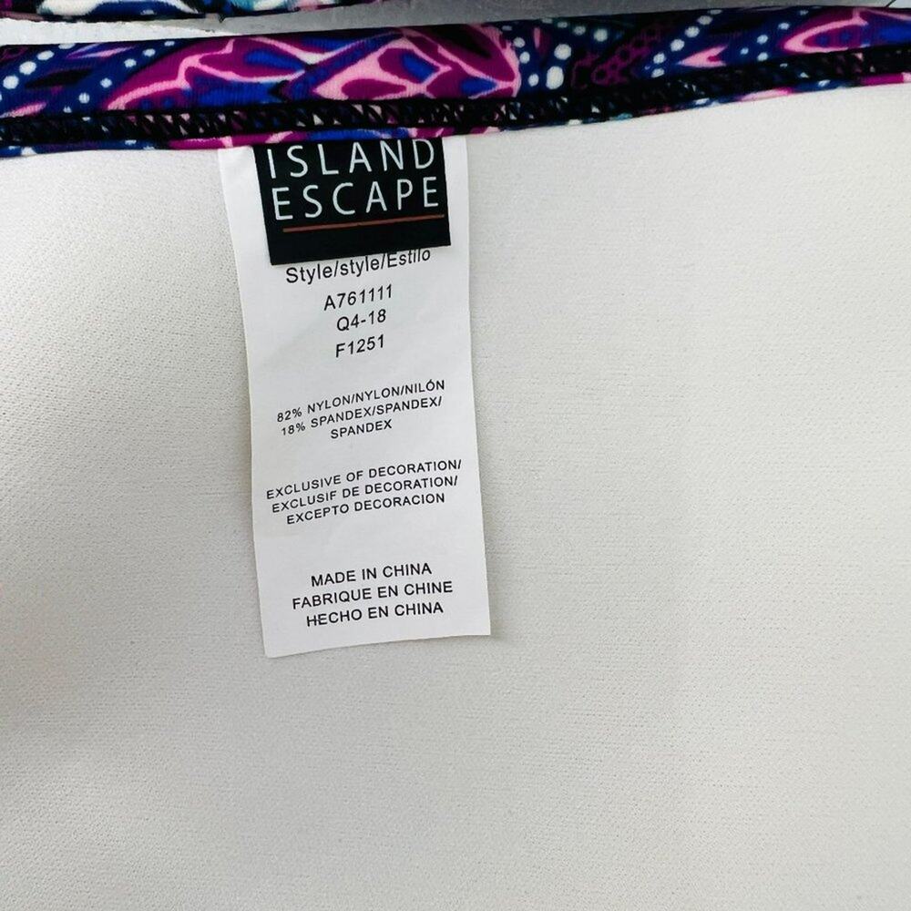 Island Escape Heaven Sent Scorpio Tankini Top Womens Swim Size 16 - Picture 7 of 10